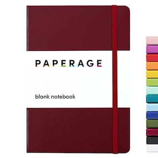 Foto 2 | Venta Internacional- Cuaderno Blanco Paperage Borgoña 160 Páginas 5.7'' X 8'' Papel Grueso Tapa Dura
