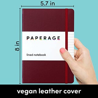 Foto 3 | Venta Internacional- Cuaderno Papel Grueso Paperage Borgoña 160 Páginas Mediano