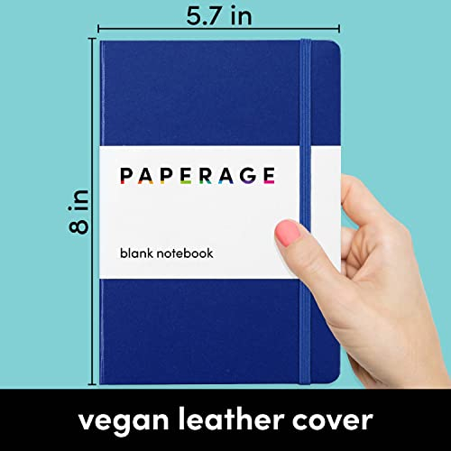 Foto 4 pulgar | Venta Internacional- Cuaderno en Blanco Paperage Azul Marino 160 Páginas