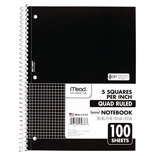 Foto 2 pulgar | Venta Internacional- Cuaderno Espiral Mead 1 Materia Papel Cuadriculado 10-1/2'' X 8'' 100 Hojas Negro