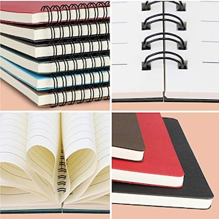 Foto 4 | Venta Internacional- Cuadernos de Espiral Rayas Eusoar A5 6 Piezas 5.5" x 8.3" 120 Páginas