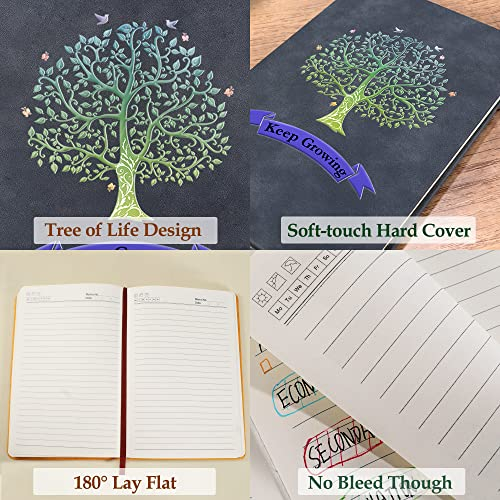 Foto 5 pulgar | Venta Internacional- Cuadernos Árbol Vida A5 Rayas Anchas Papel Grueso 180° Tapa Dura Cuero Sintético