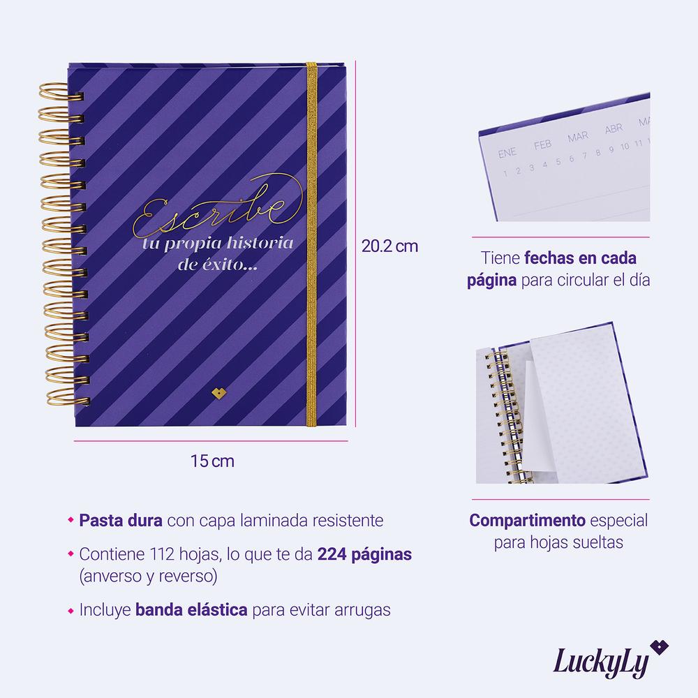 Foto 7 | Libreta de Notas LuckyLy Púrpura Pasta Dura