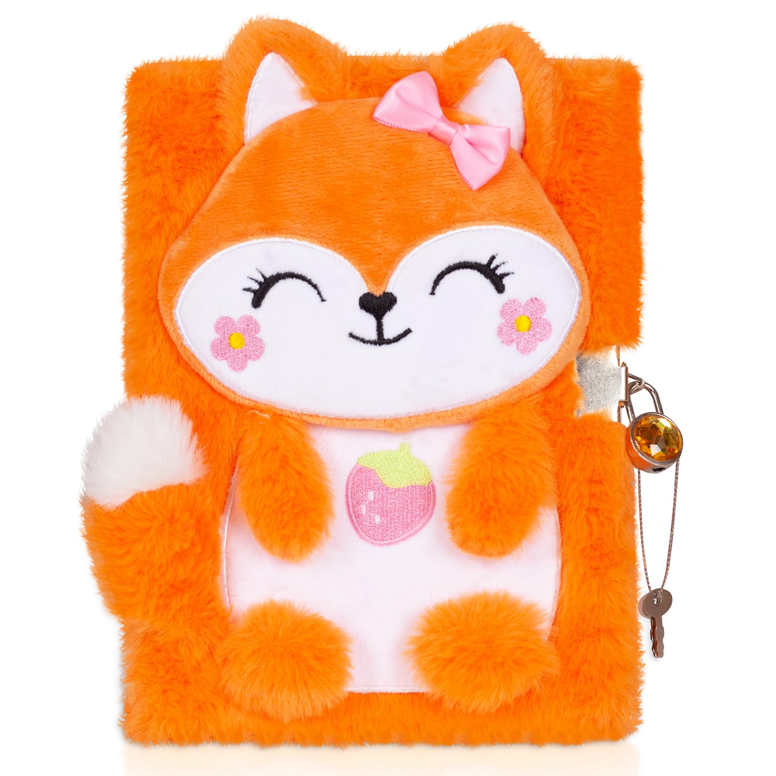 Foto 2 pulgar | Venta Internacional - Diario Plush Fox con Candado y 160 Páginas Rayadas