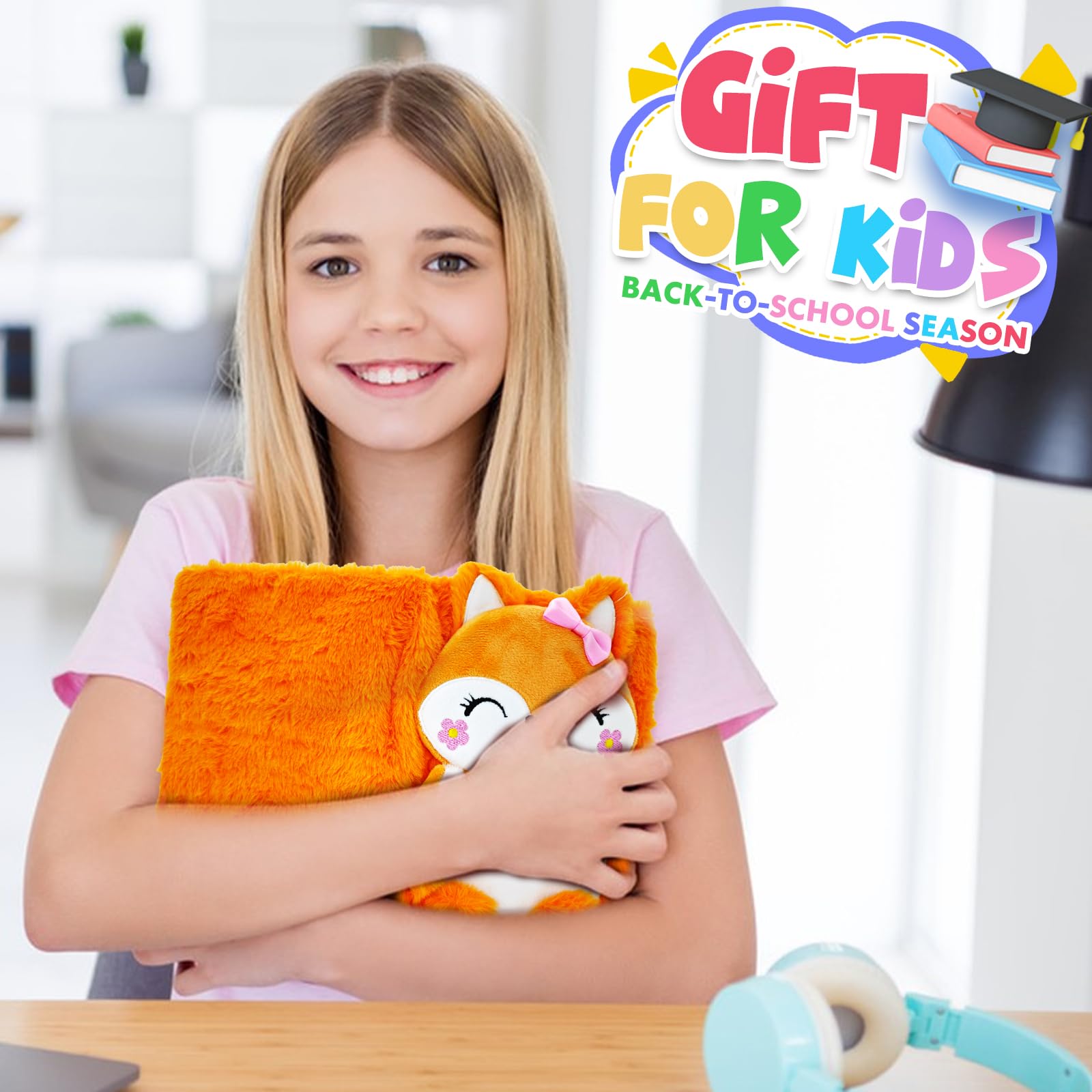 Foto 6 | Venta Internacional - Diario Plush Fox con Candado y 160 Páginas Rayadas