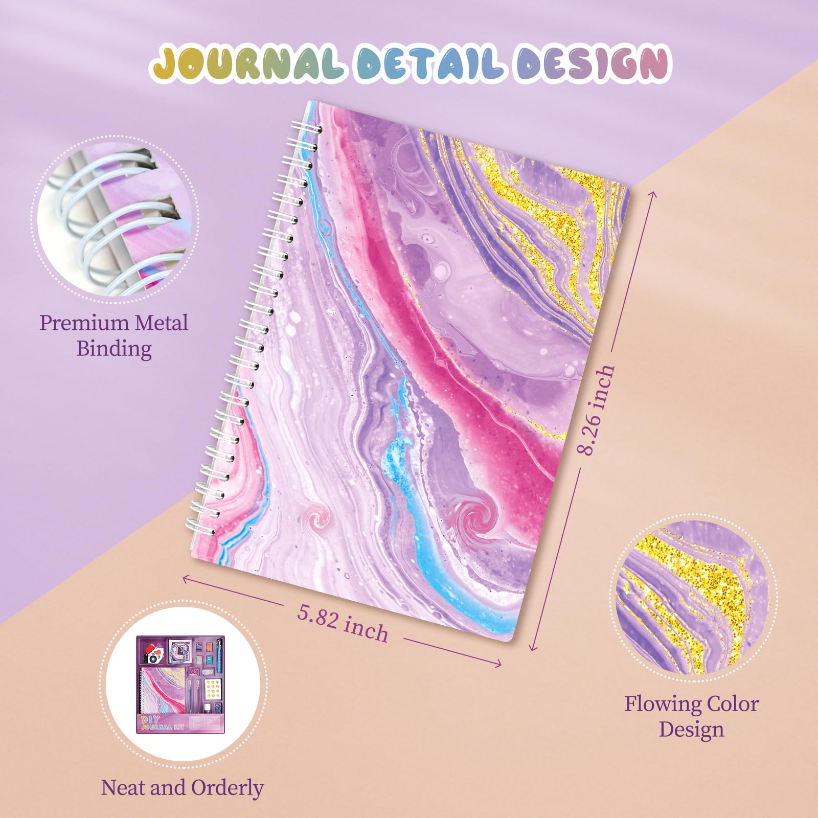 Foto 7 pulgar | Venta Internacional - Kit De Diario Diy Perryhome Para Niñas Adolescentes De 6 A 14 Años, Color Morado
