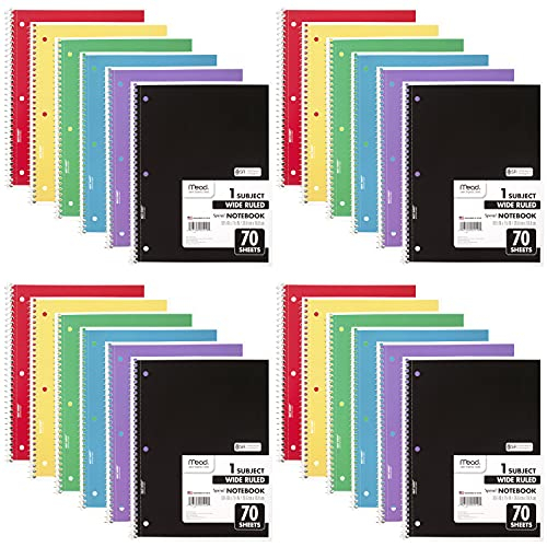 Foto 2 pulgar | Cuadernos Espirales Mead Colores Surtidos 10-1/2''x8'' 24 Piezas de 70 Hojas C/U Rayado - Venta Internacional