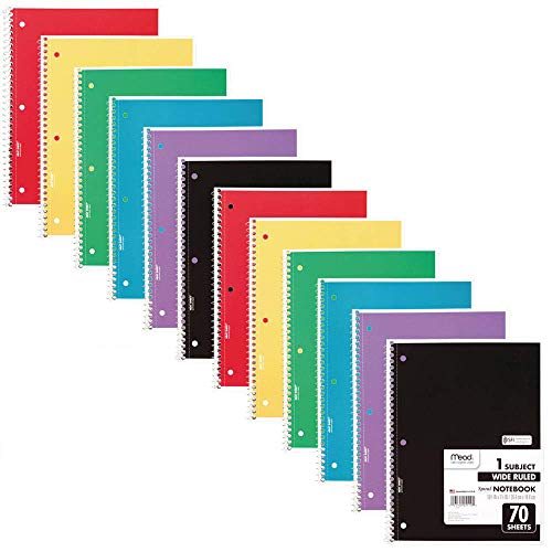 Foto 2 pulgar | Cuadernos Espiral Mead Rayado Ancho 10-1/2 X 8" 70 Hojas Colores Surtidos - Venta Internacional