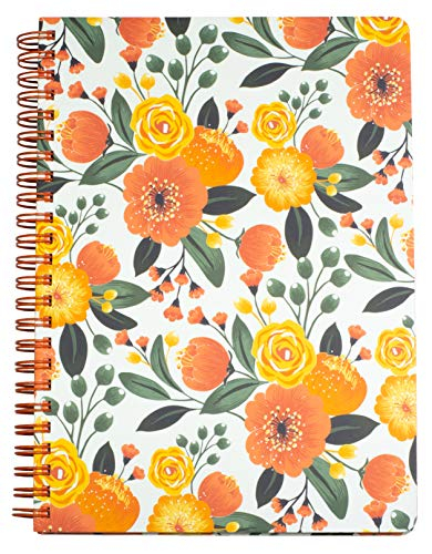 Foto 2 pulgar | Cuaderno Espiral Steel Mill 8.25 x 6.25'' Tapa Dura 160 Páginas Floral Naranja - Venta internacional
