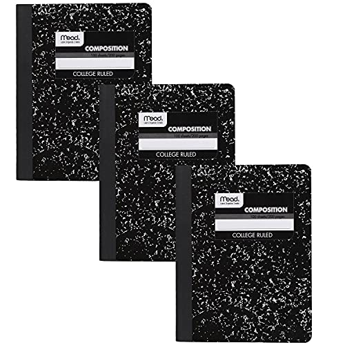 Cuadernos Mead Negros Rayados 9-3/4''x7-1/2'' 100 Hojas 3 Piezas - Venta Internacional