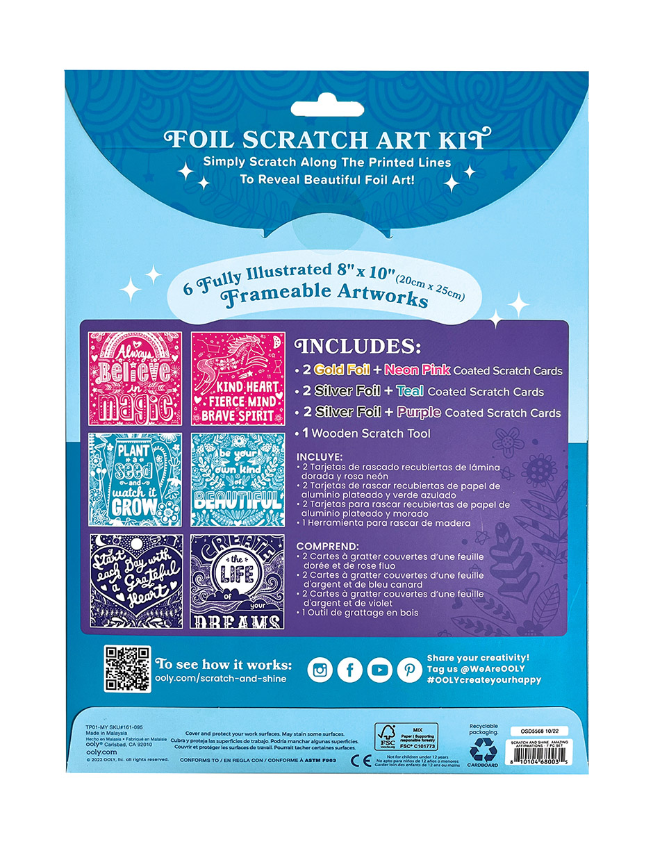 Foto 4 pulgar | Kit de Arte Ooly Scratch & Shine 6 Tarjetas