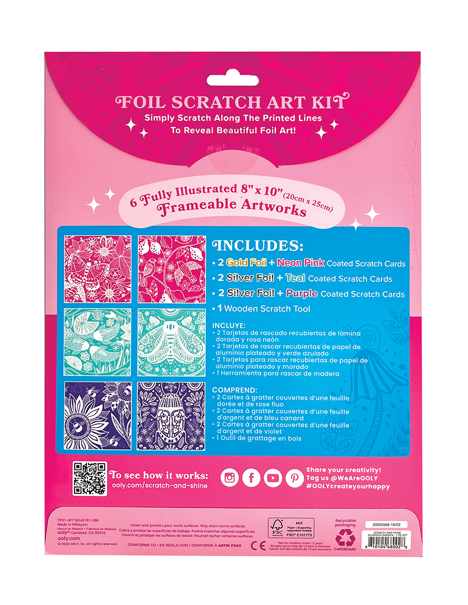 Foto 4 pulgar | Kit de Arte Ooly Scratch & Shine 6 Tarjetas