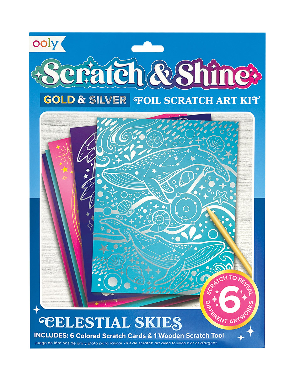 Kit de Arte Ooly Scratch & Shine 6 Tarjetas