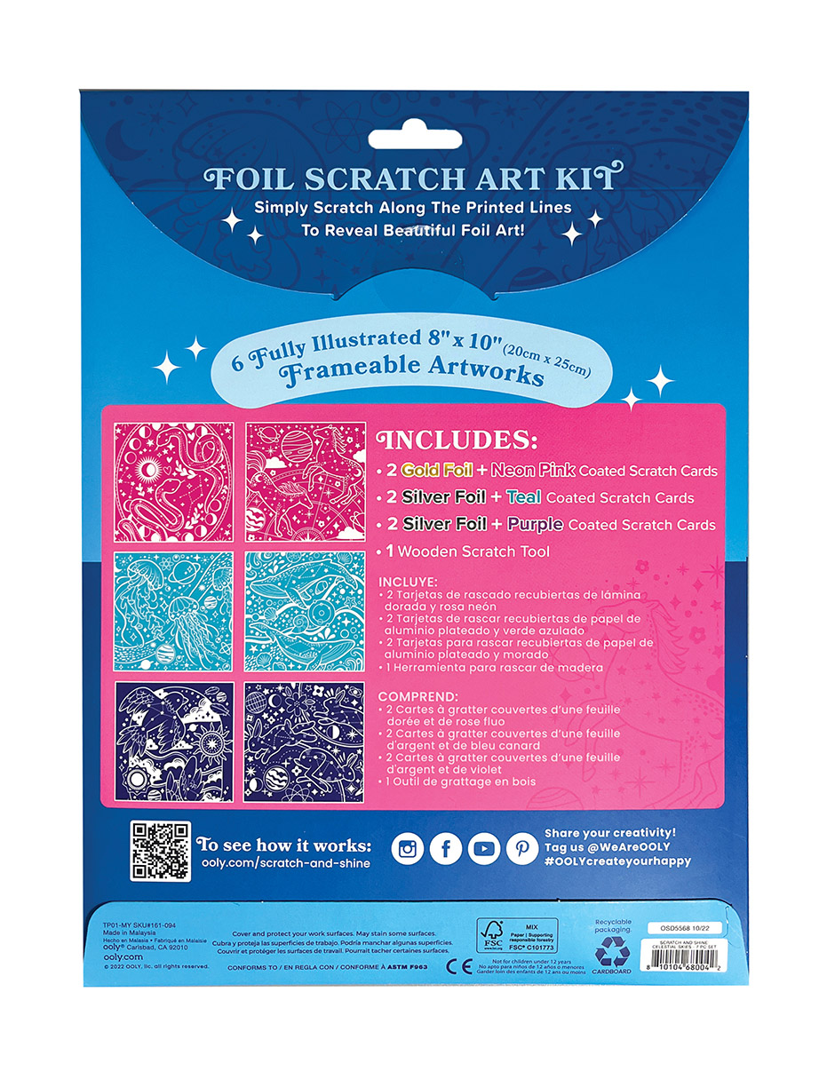 Foto 4 pulgar | Kit de Arte Ooly Scratch & Shine 6 Tarjetas