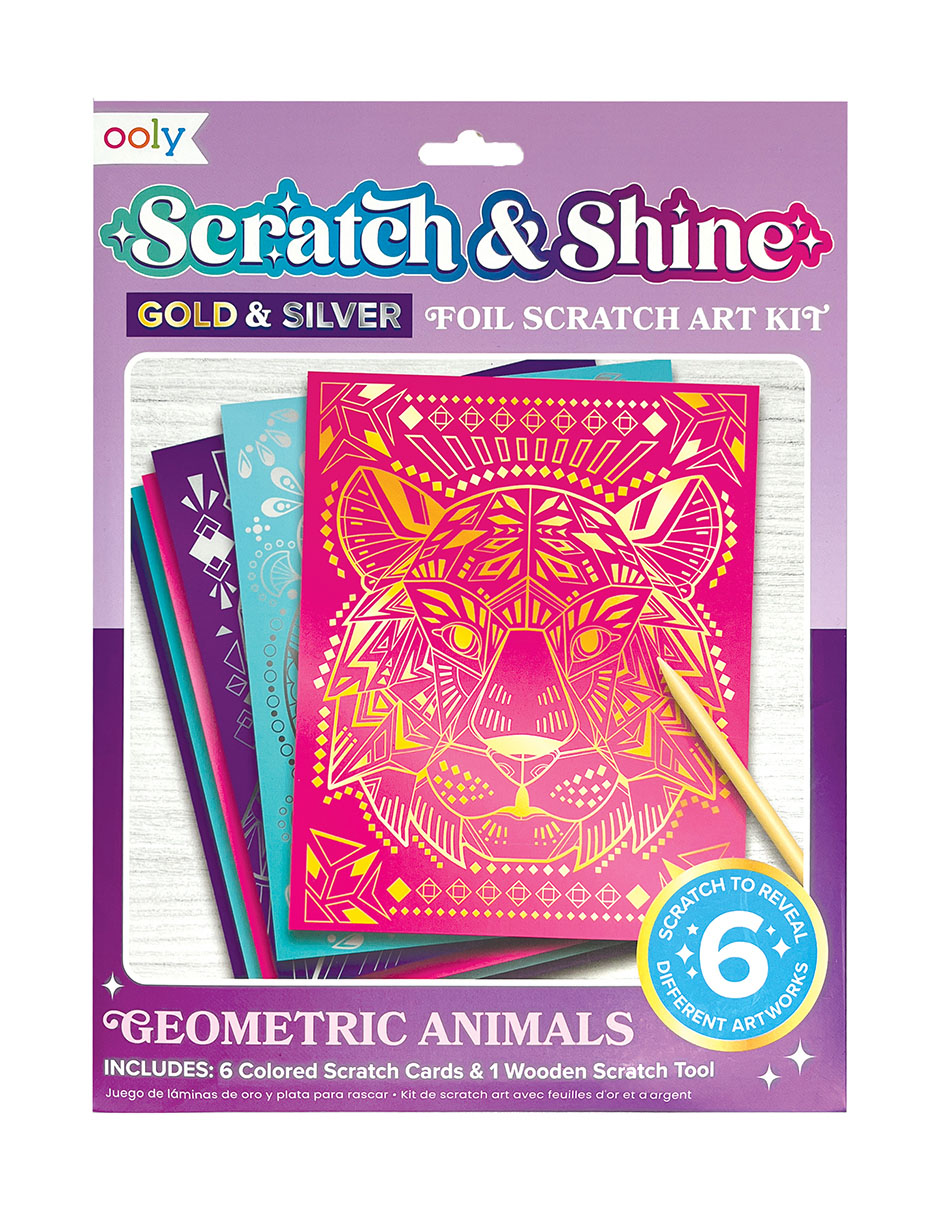 Kit de Arte Ooly Scratch & Shine 6 Tarjetas