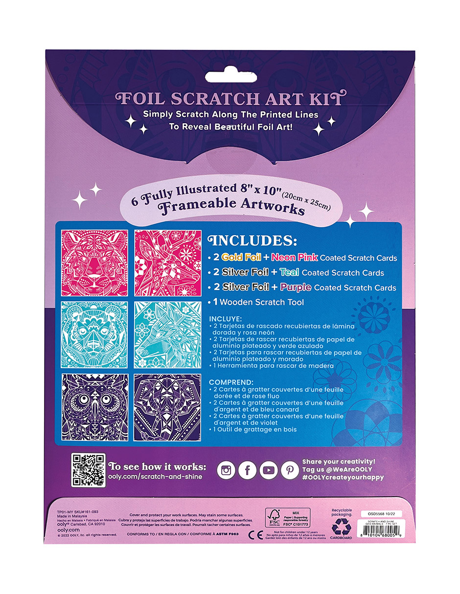 Foto 4 pulgar | Kit de Arte Ooly Scratch & Shine 6 Tarjetas