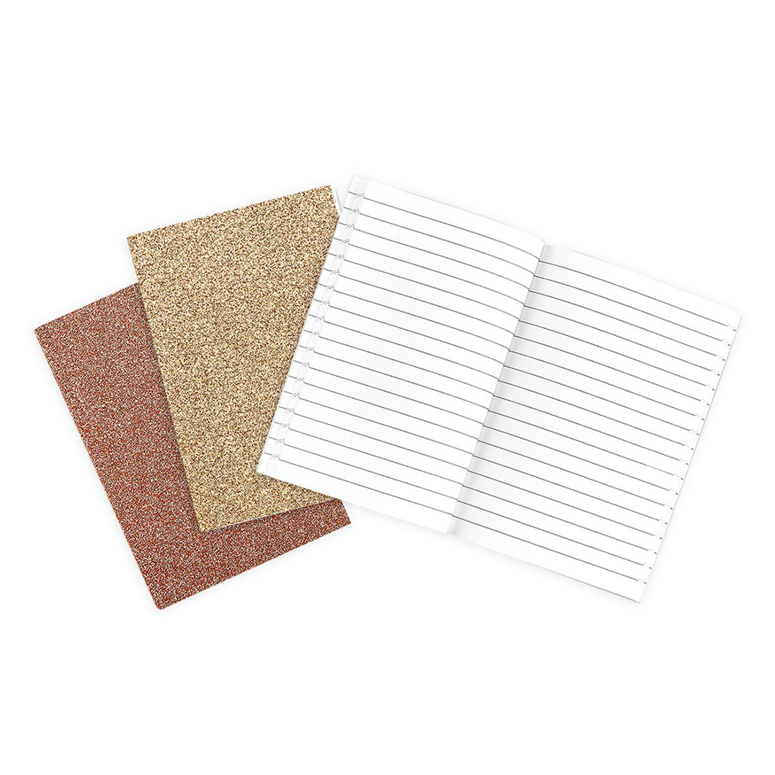 Foto 4 | Libretas de Bolsillo Ooly Brillos Doradas 3 Piezas