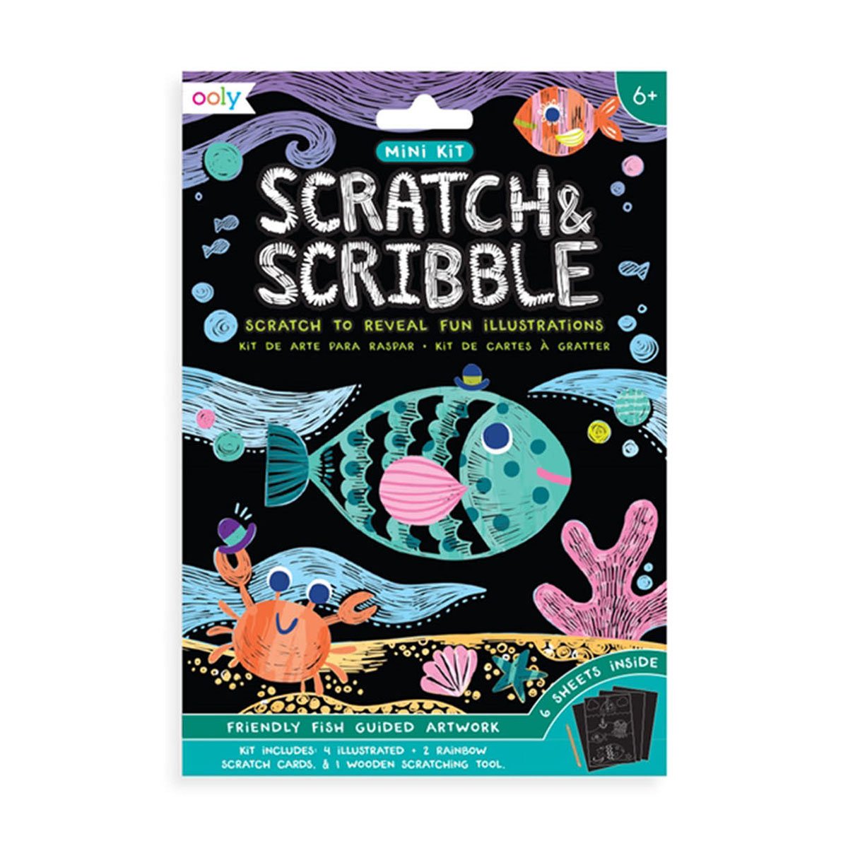 Foto 1 | Kit de Arte para Rascar y Garabatear con Peces Amigables Ooly