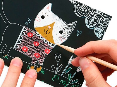 Foto 4 | Kit de Arte para Rascar y Garabatear: Safari Colorido Ooly - 10 Piezas