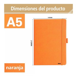 Foto 2 | Bloc de Notas A5 para Encuadernación 3 Piezas Negro, Azul y Naranja