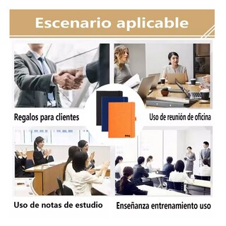 Foto 4 | Bloc de Notas A5 para Encuadernación 3 Piezas Negro, Azul y Naranja