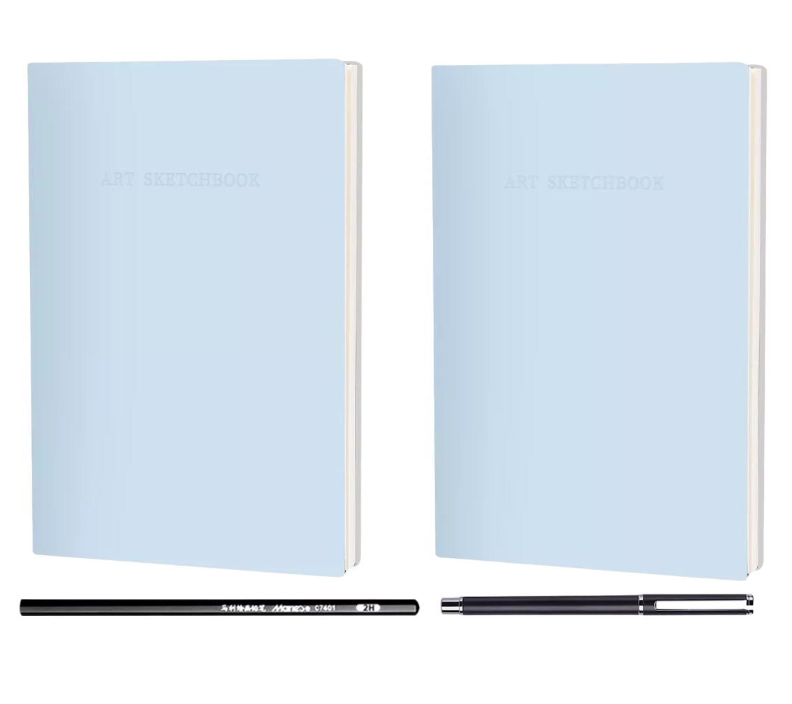 Cuaderno A5 Libreta Boceto Dibujo Art Book Azul Claro 4 Pcs