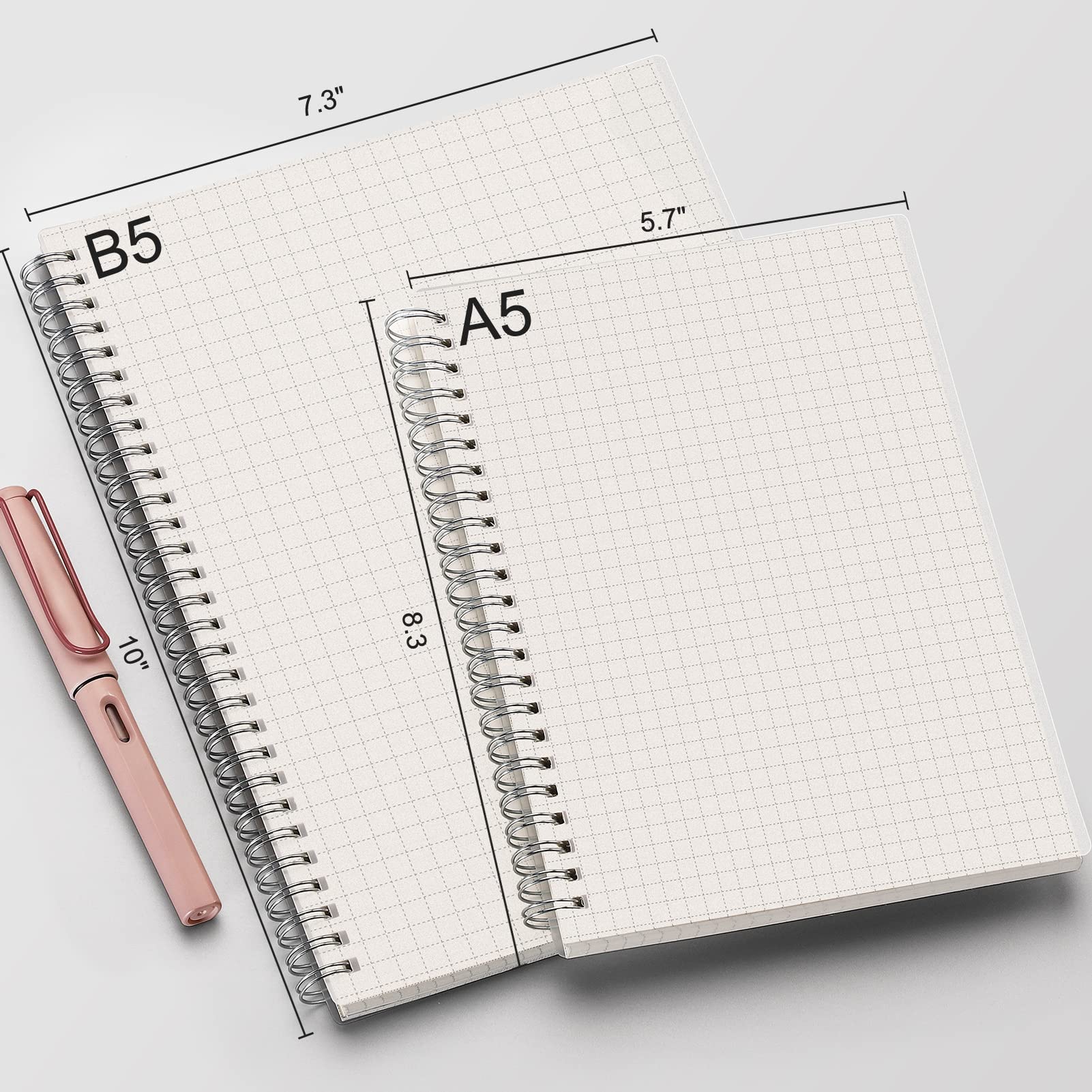 Foto 5 pulgar | Paquete De 3 Cuadernos De Papel Cuadriculado Ahgxg A5 Con Tapa Transparente - Venta Internacional.