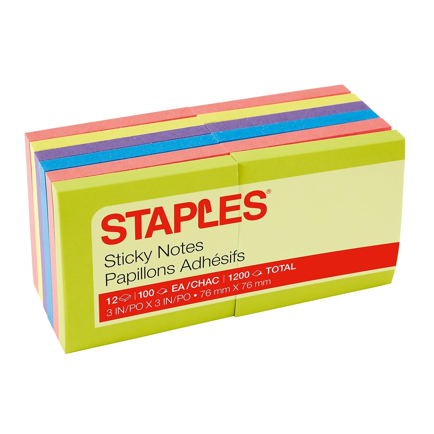 Foto 2 pulgar | Sticky Notes Staples 565447 Stickies, 7,62 Cm X 7,62 Cm, 12 Blocs - Venta Internacional.