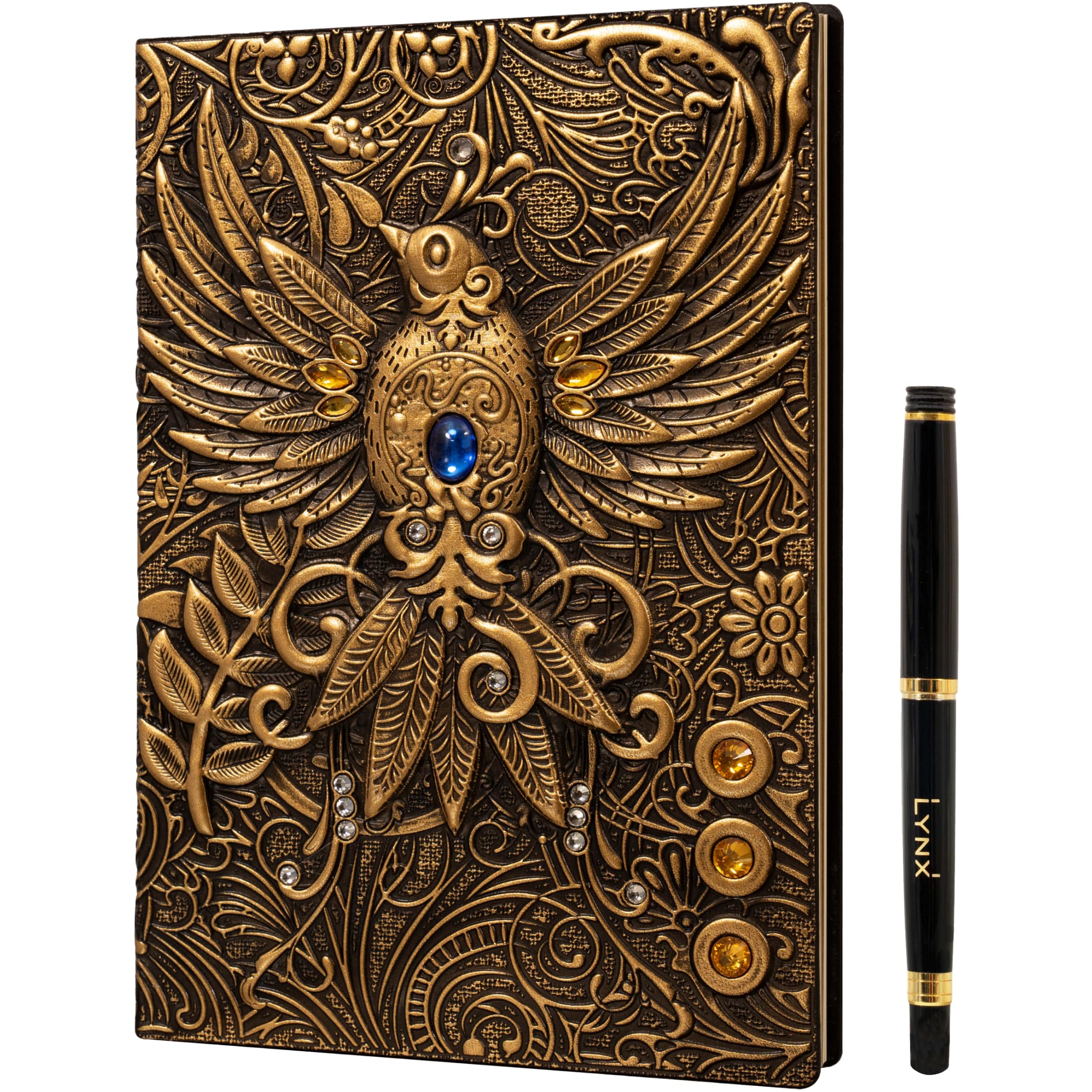 Foto 2 pulgar | Libreta Dnd Lynx De 200 Páginas Con Tapa 3d Dorada En Forma De Fénix - Venta Internacional.