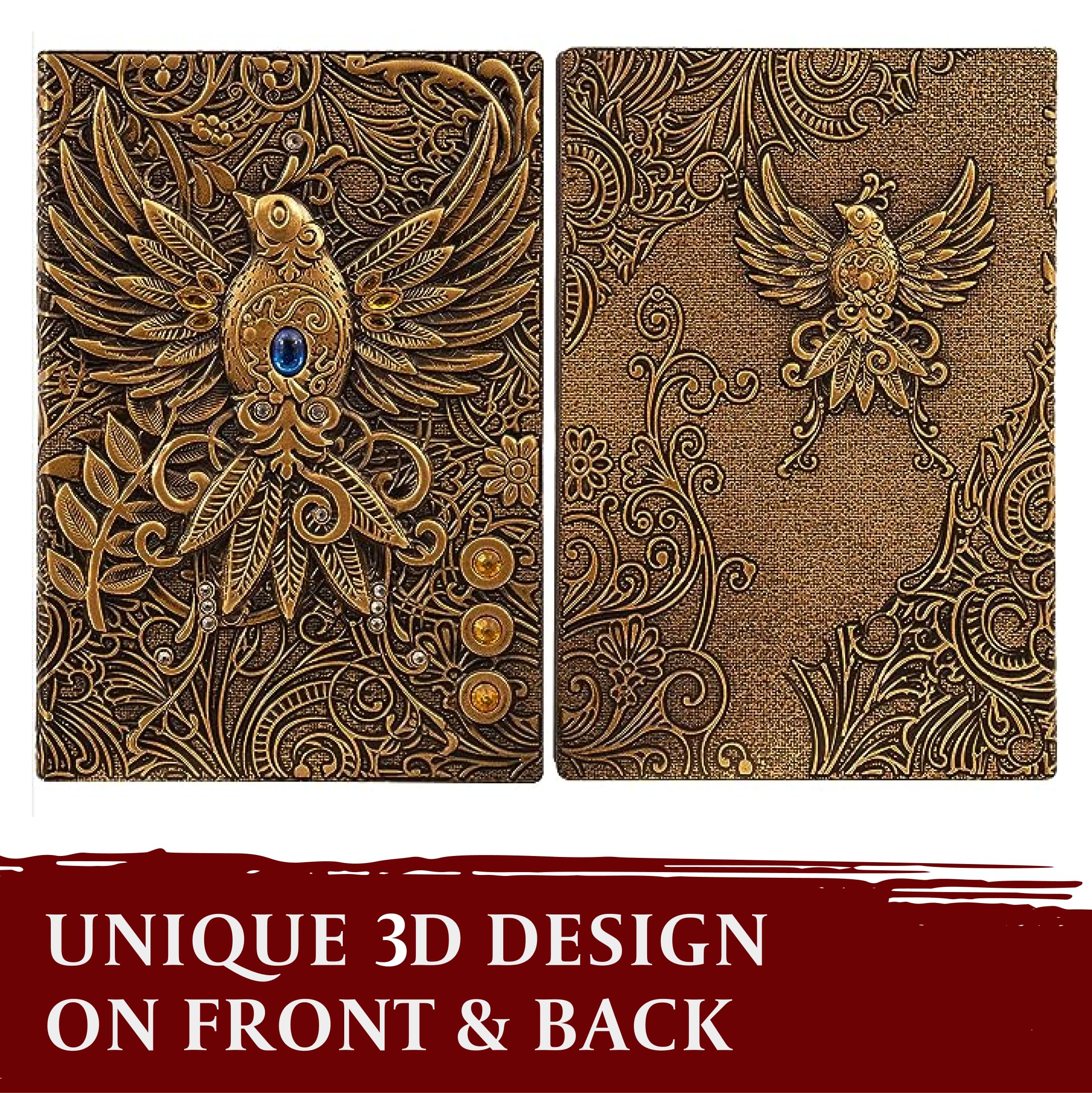 Foto 3 pulgar | Libreta Dnd Lynx De 200 Páginas Con Tapa 3d Dorada En Forma De Fénix - Venta Internacional.