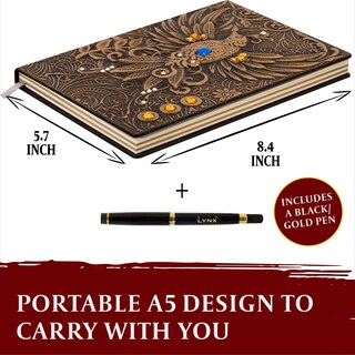 Foto 3 | Libreta Dnd Lynx De 200 Páginas Con Tapa 3d Dorada En Forma De Fénix - Venta Internacional.