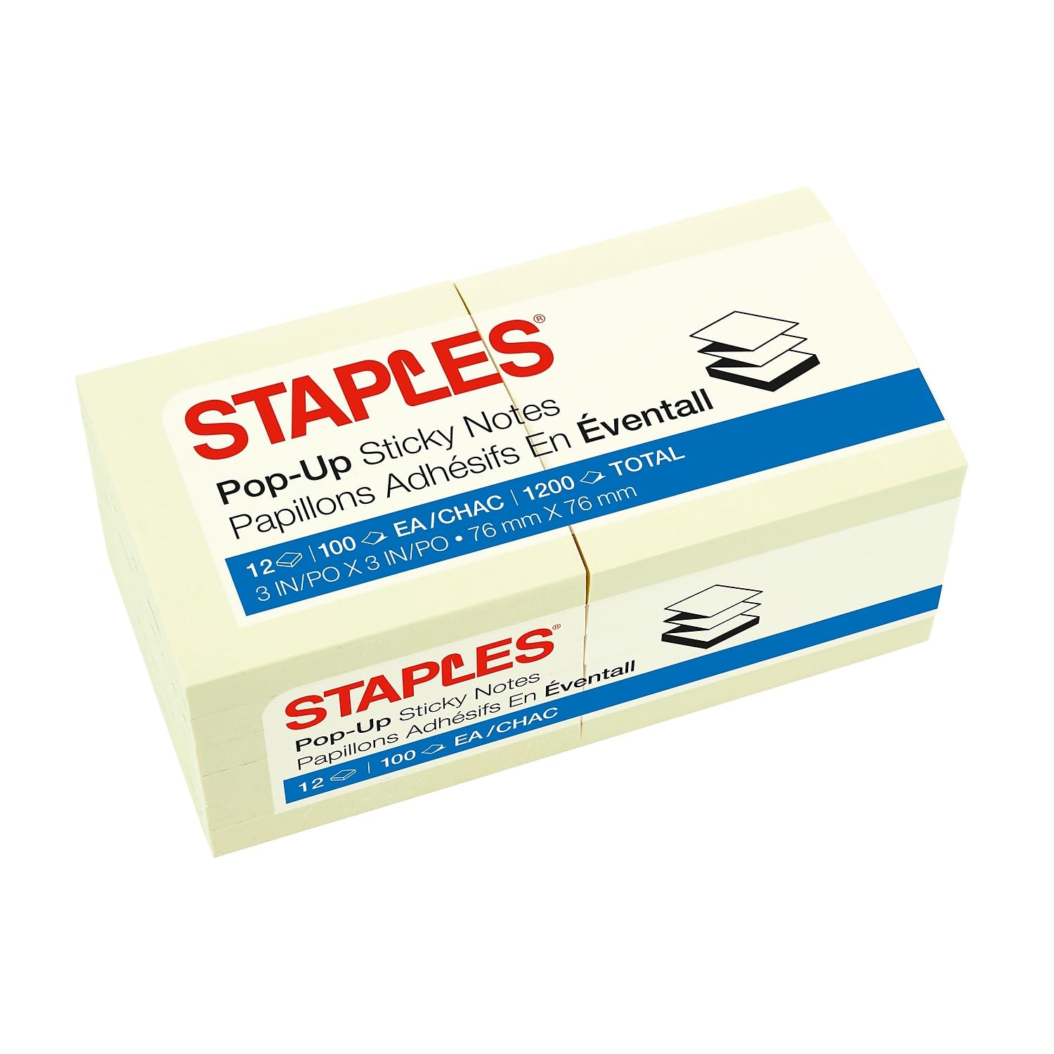 Foto 2 pulgar | Sticky Notes Staples - Pegatinas Plegables (7,6 X 7,6 Cm), Color Amarillo - Venta Internacional.