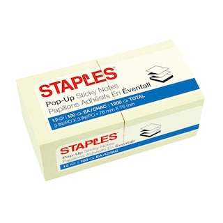 Foto 1 | Sticky Notes Staples - Pegatinas Plegables (7,6 X 7,6 Cm), Color Amarillo - Venta Internacional.