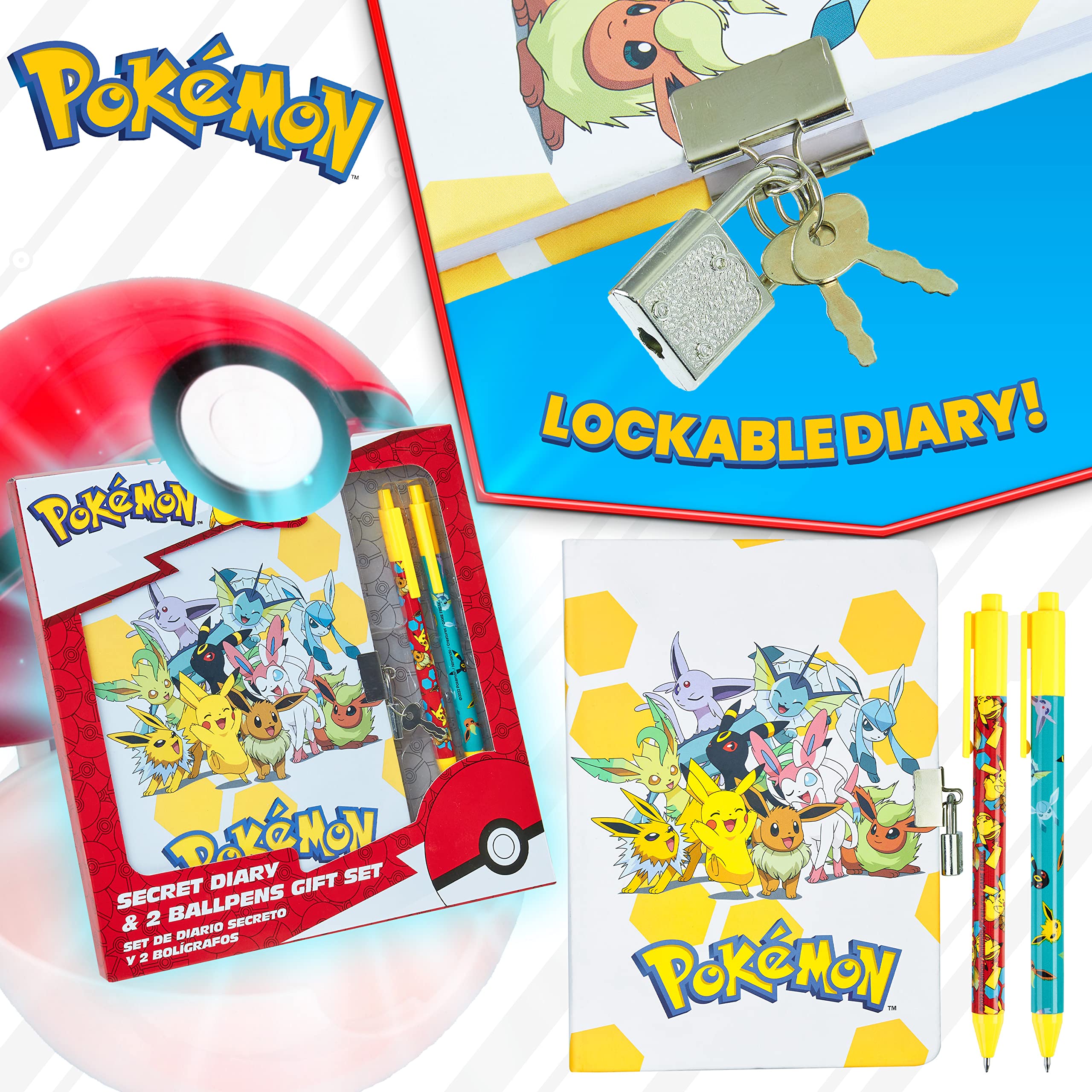 Foto 5 pulgar | Set De Papelería Pokémon Secret Dairy Notebook Con Candado Para Niños - Venta Internacional.