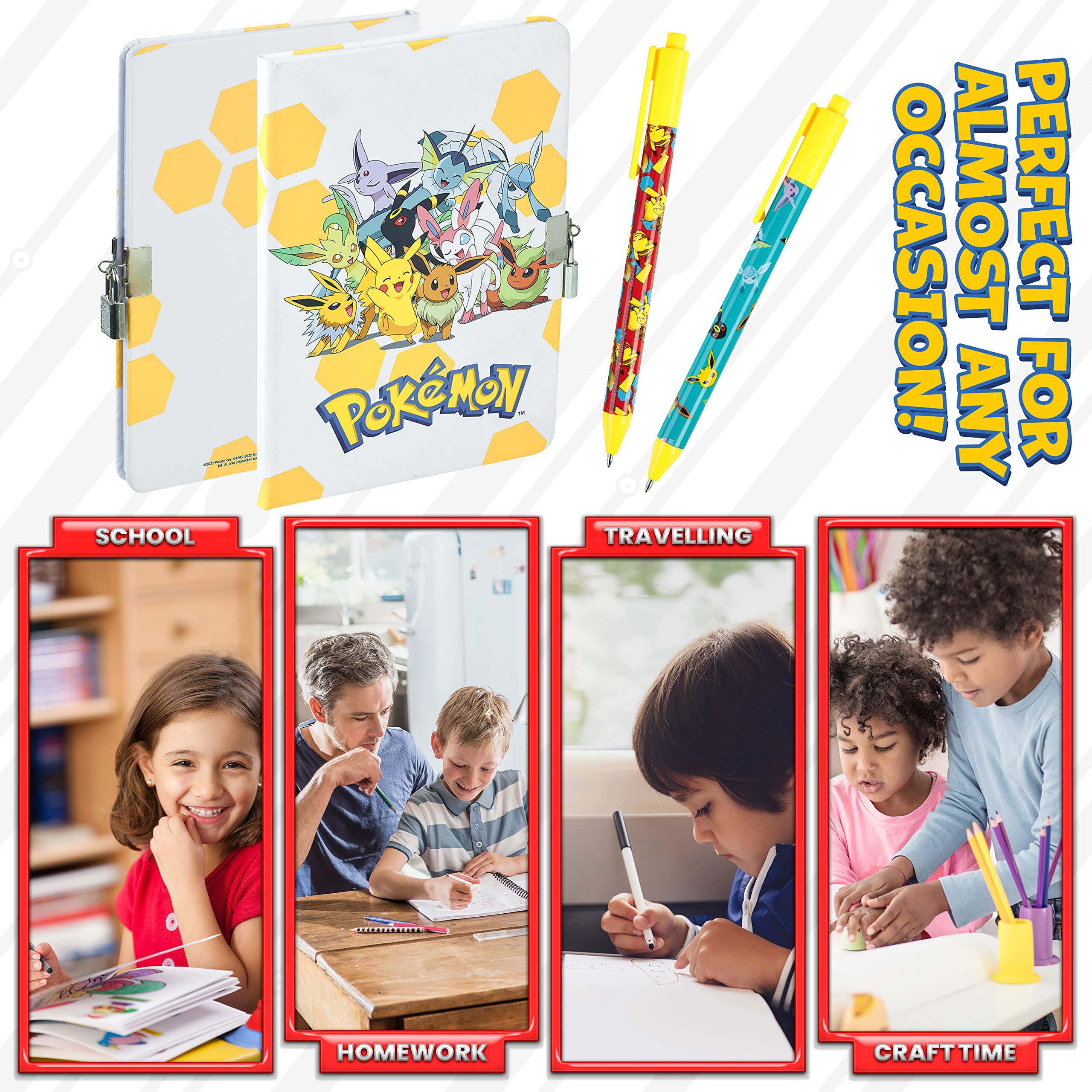 Foto 5 | Set De Papelería Pokémon Secret Dairy Notebook Con Candado Para Niños - Venta Internacional.