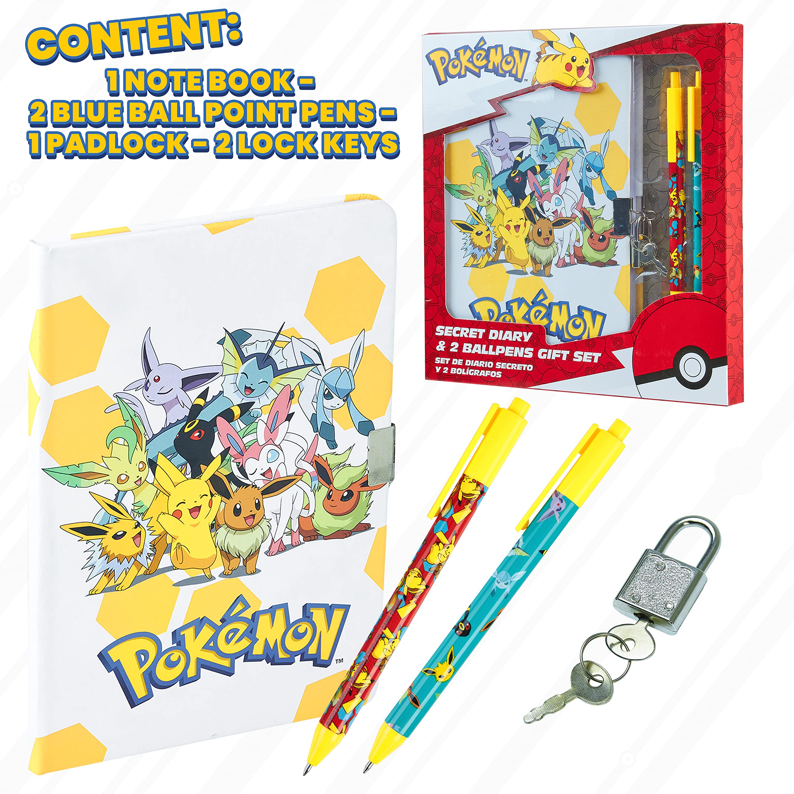 Foto 7 pulgar | Set De Papelería Pokémon Secret Dairy Notebook Con Candado Para Niños - Venta Internacional.