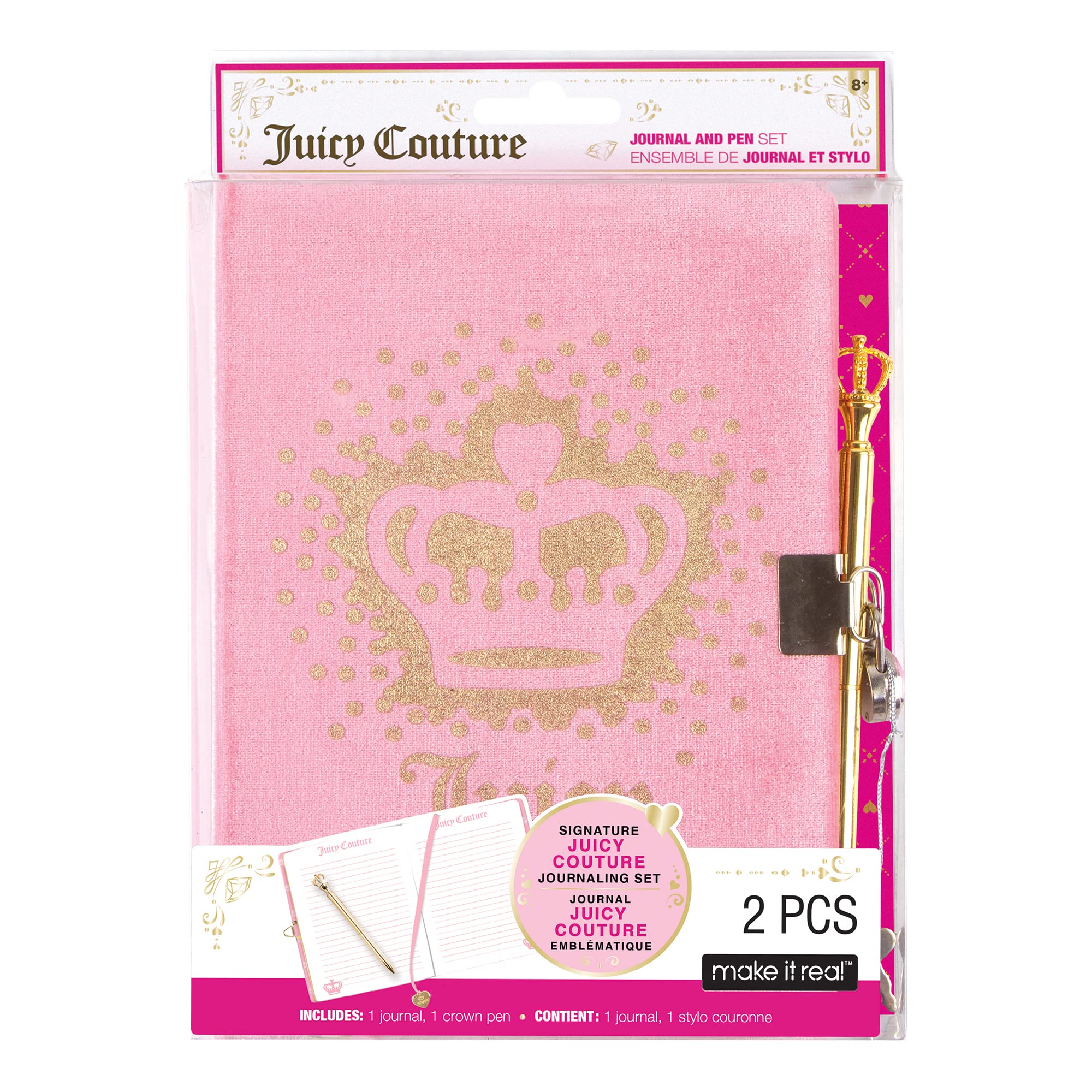 Set De Diario Make It Real Juicy Couture Velvet Rosa Y Dorado - Venta Internacional.