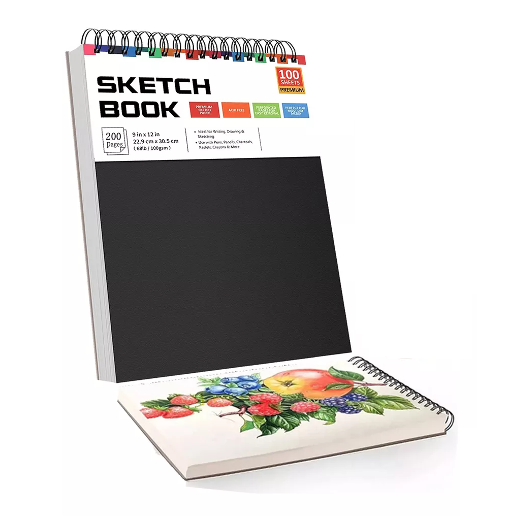 Cuaderno De Boceto Y Dibujo,200 Hojas, 400 Páginas 2  Pzs Blanco