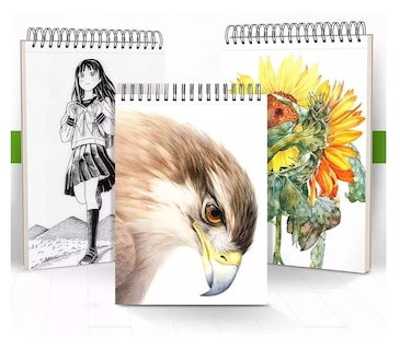 Foto 5 | Cuaderno De Boceto Y Dibujo,200 Hojas, 400 Páginas 2 Pzs Blanco