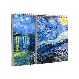 Foto 1 | Cuaderno La Noche Estrellada Tapa Pintura O Acuarela 2 Pzs Azul Cielo