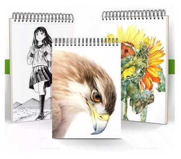 Foto 5 | Cuaderno De Boceto Y Dibujo,200 Hojas, 400 Páginas 2 Pzs Blanco