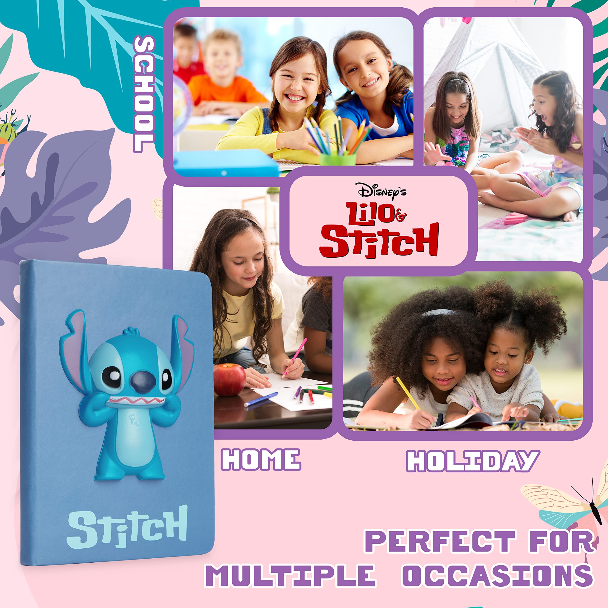 Foto 6 pulgar | Set De Papelería Disney Stitch A5 Con Cuaderno Y Bolígrafo Para Niñas - Venta Internacional.