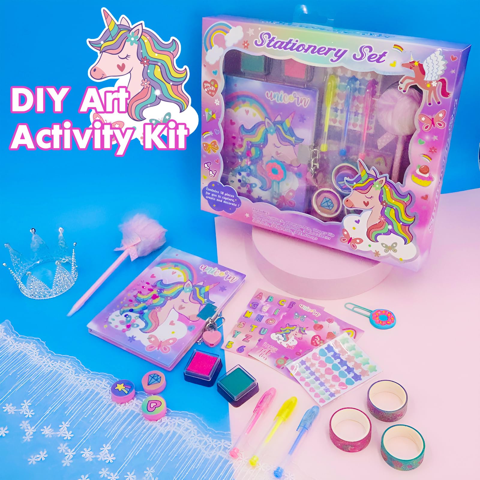 Foto 5 pulgar | Set De Papelería Yoytoo Unicorn Con Agenda Secreta Para Niñas De 4 A 12 Años - Venta Internacional.