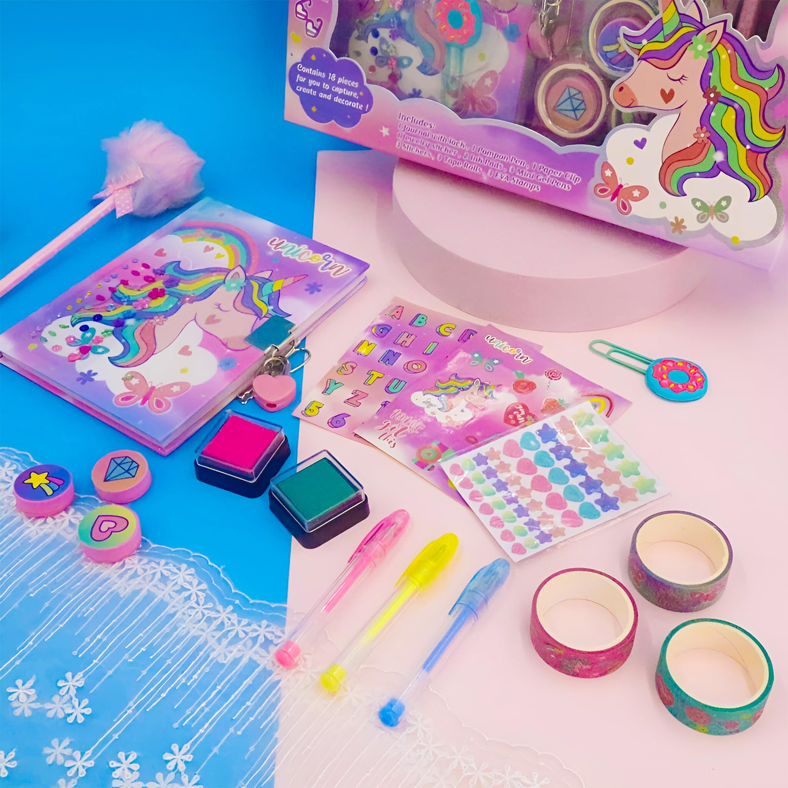 Foto 6 pulgar | Set De Papelería Yoytoo Unicorn Con Agenda Secreta Para Niñas De 4 A 12 Años - Venta Internacional.