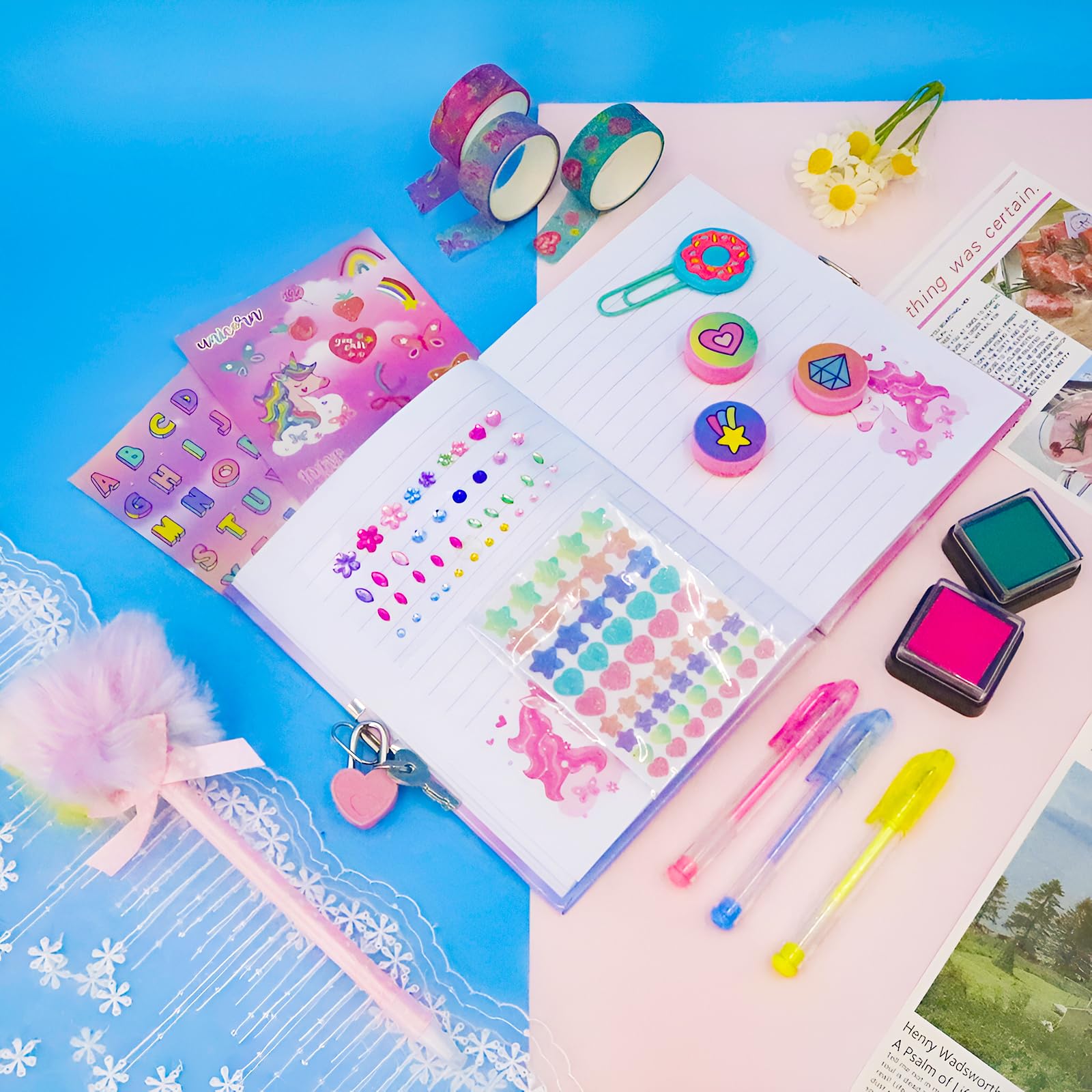 Foto 7 pulgar | Set De Papelería Yoytoo Unicorn Con Agenda Secreta Para Niñas De 4 A 12 Años - Venta Internacional.