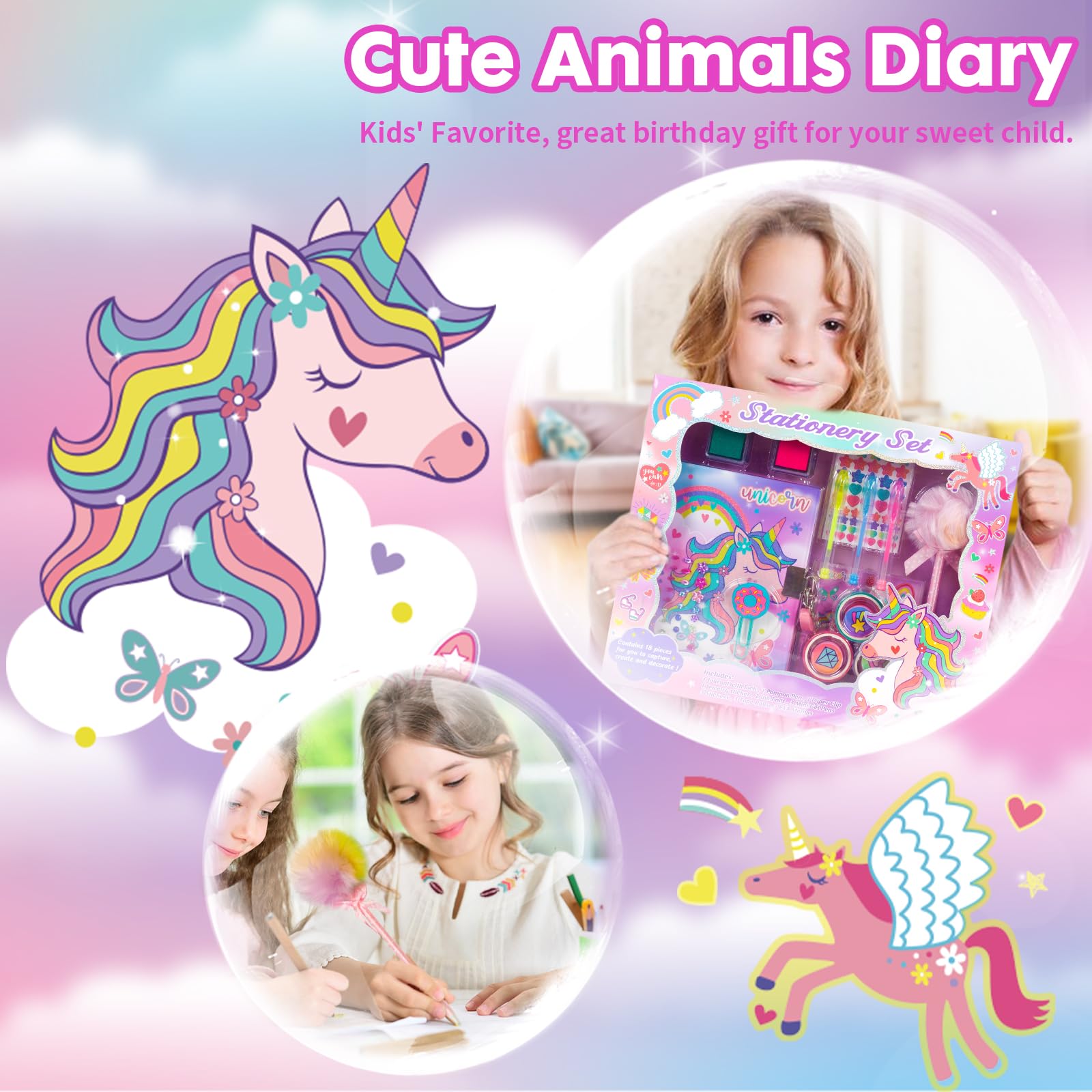 Foto 8 pulgar | Set De Papelería Yoytoo Unicorn Con Agenda Secreta Para Niñas De 4 A 12 Años - Venta Internacional.