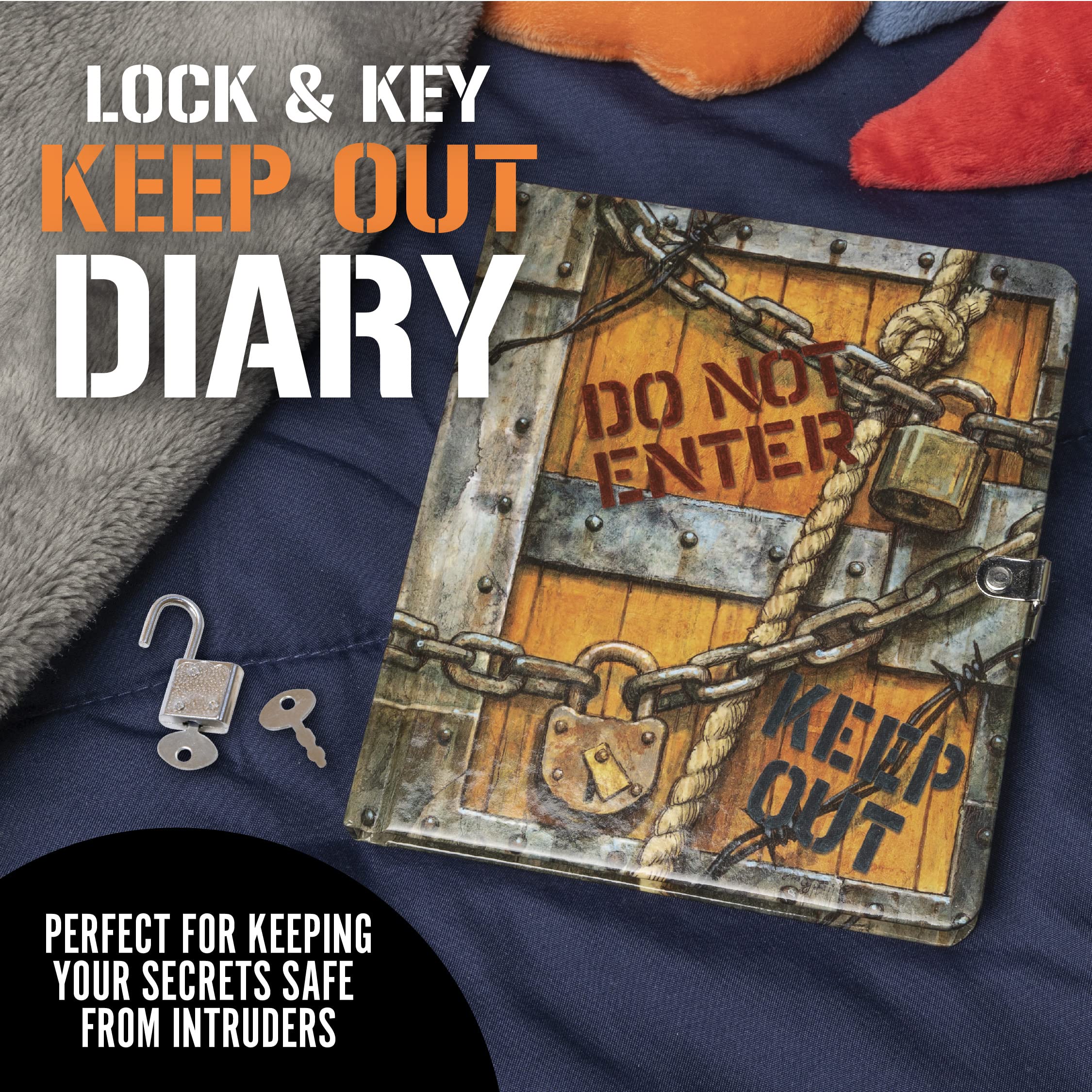 Foto 3 pulgar | Diary Peaceable Kingdom Keep Out 6.25 Lock And Key Kids - Venta Internacional.
