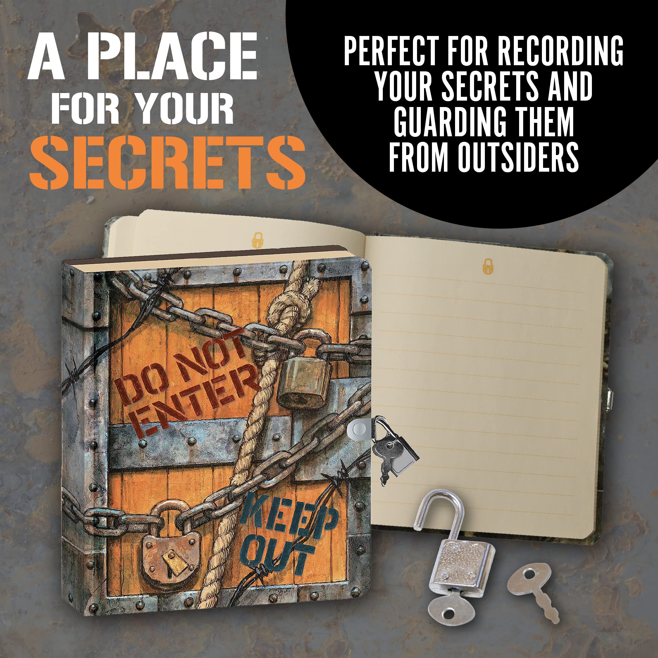 Foto 5 pulgar | Diary Peaceable Kingdom Keep Out 6.25 Lock And Key Kids - Venta Internacional.