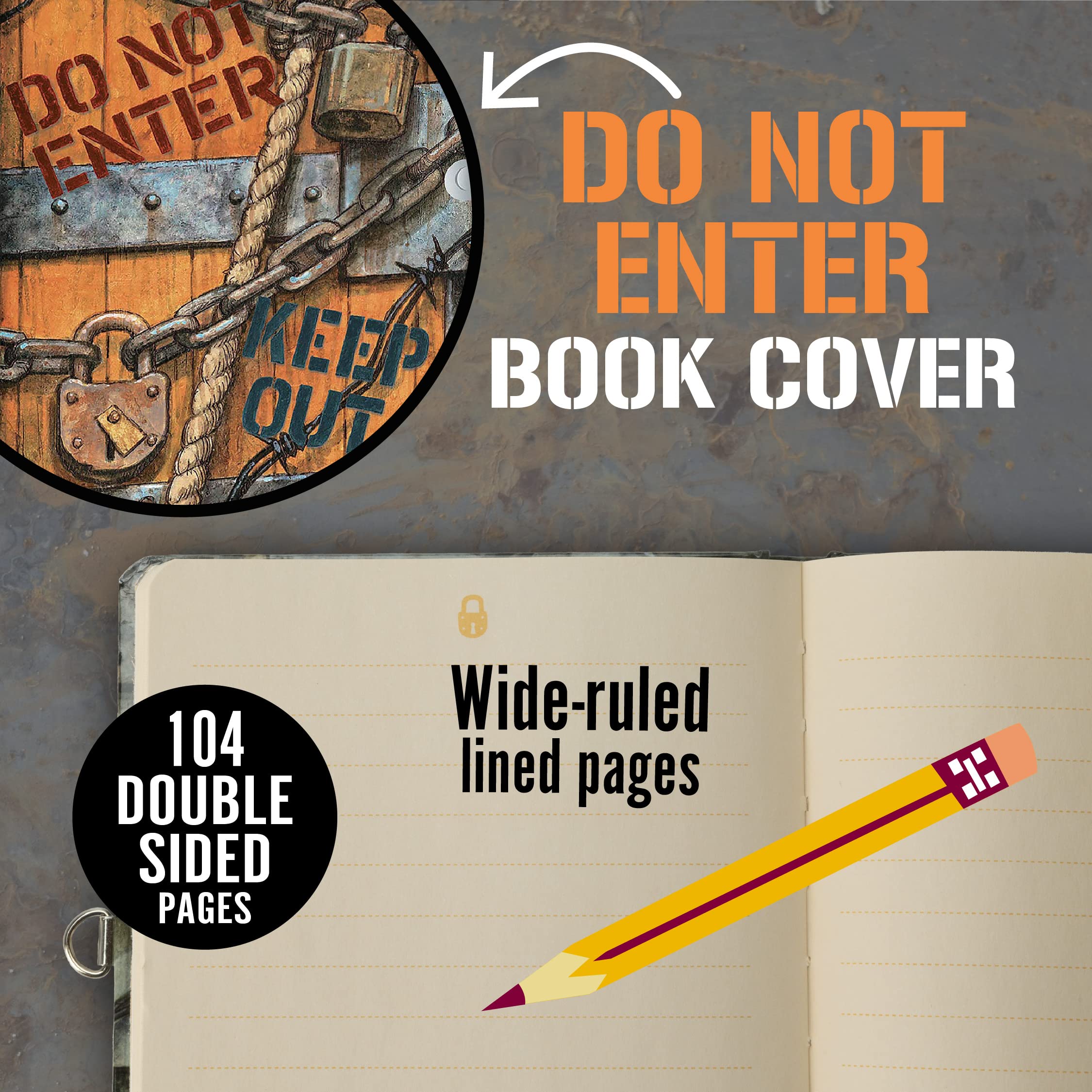 Foto 5 | Diary Peaceable Kingdom Keep Out 6.25 Lock And Key Kids - Venta Internacional.