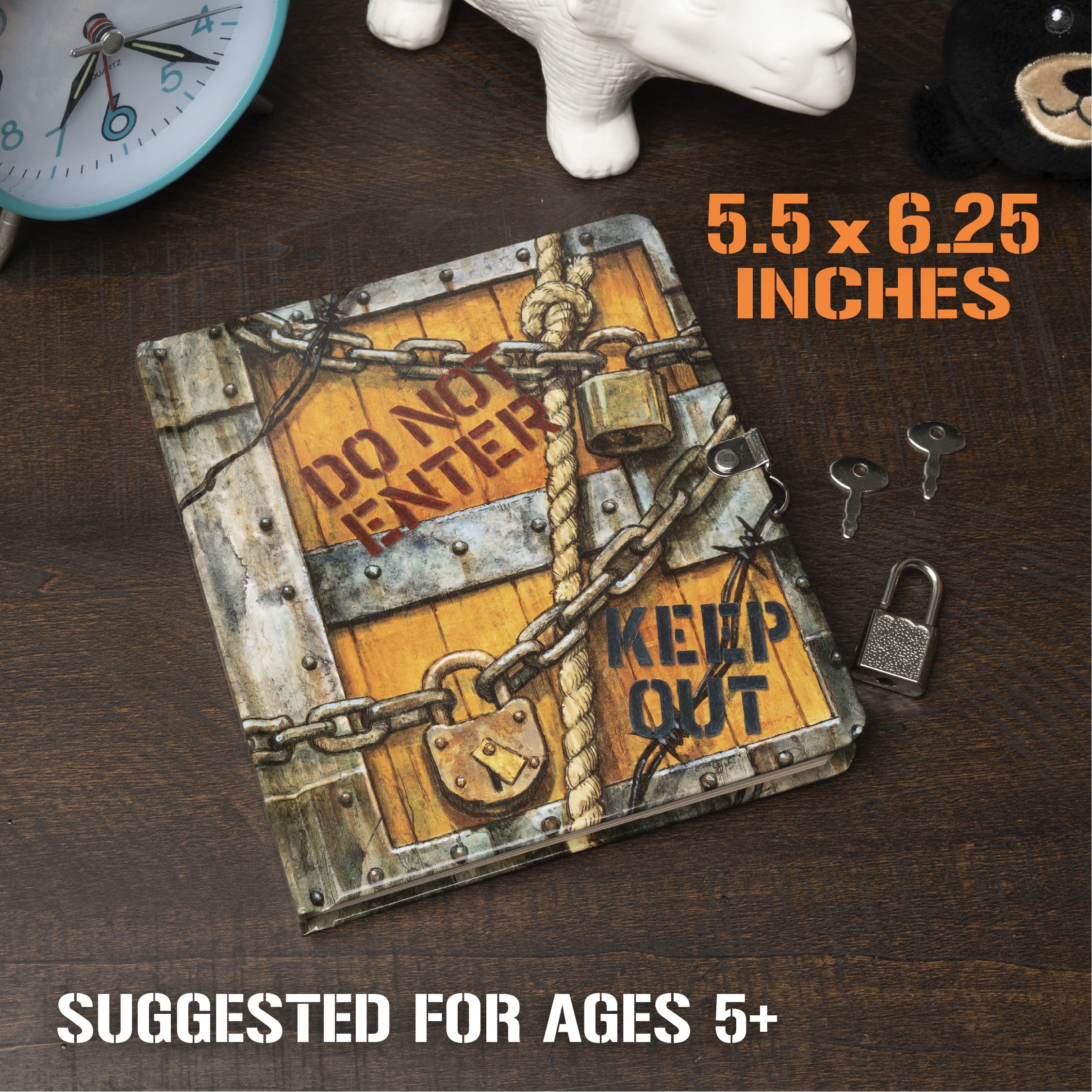 Foto 7 pulgar | Diary Peaceable Kingdom Keep Out 6.25 Lock And Key Kids - Venta Internacional.